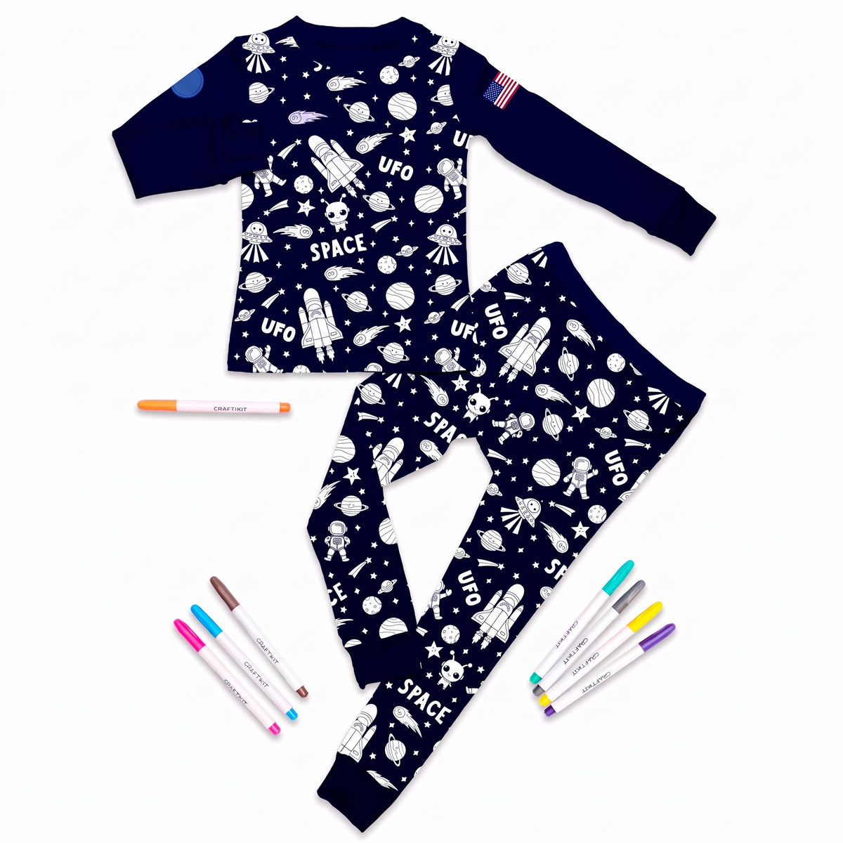 Space Coloring Pajamas