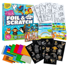 Load image into Gallery viewer, Animal Foil &amp; Scratch Art Kit
