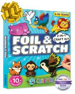 Animal Foil & Scratch Art Kit