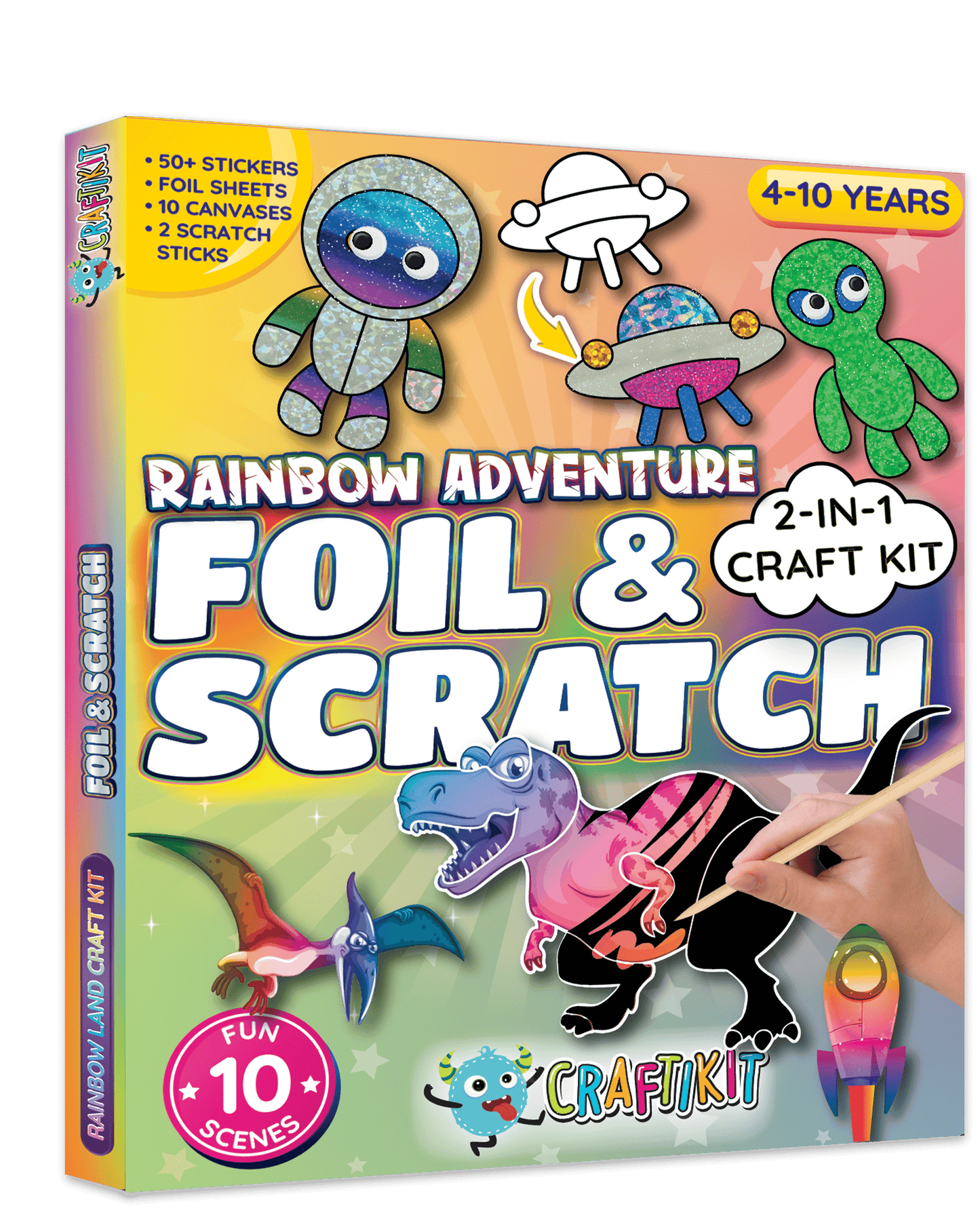 Rainbow Adventure Foil and Scratch Art Kit