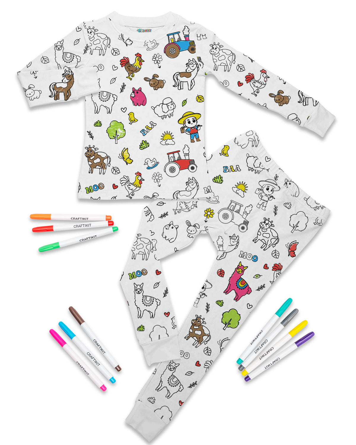 Farm Animal Coloring Pajamas