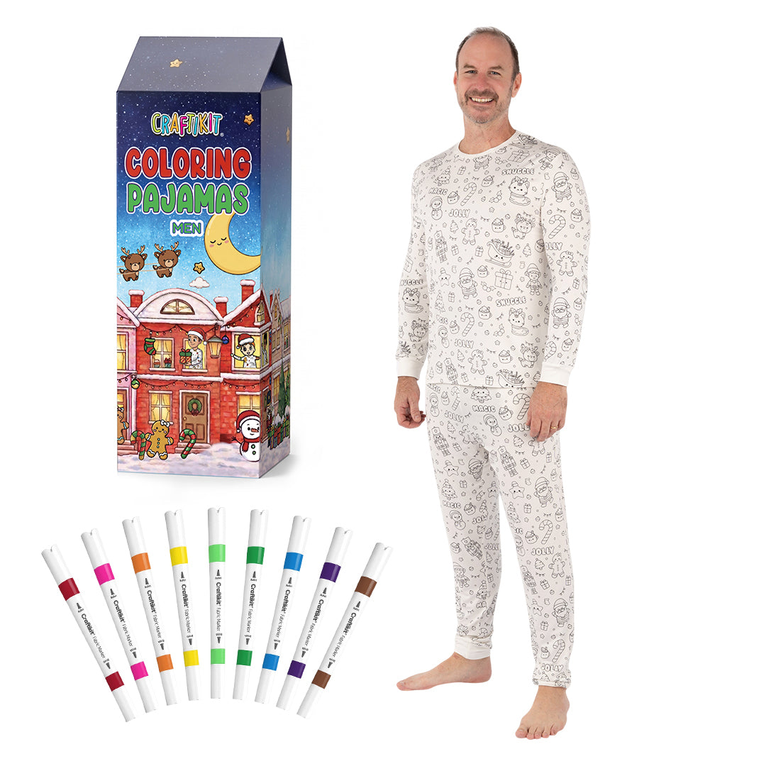 Men's Christmas Pajamas - Color Your Own Matching Family PJs