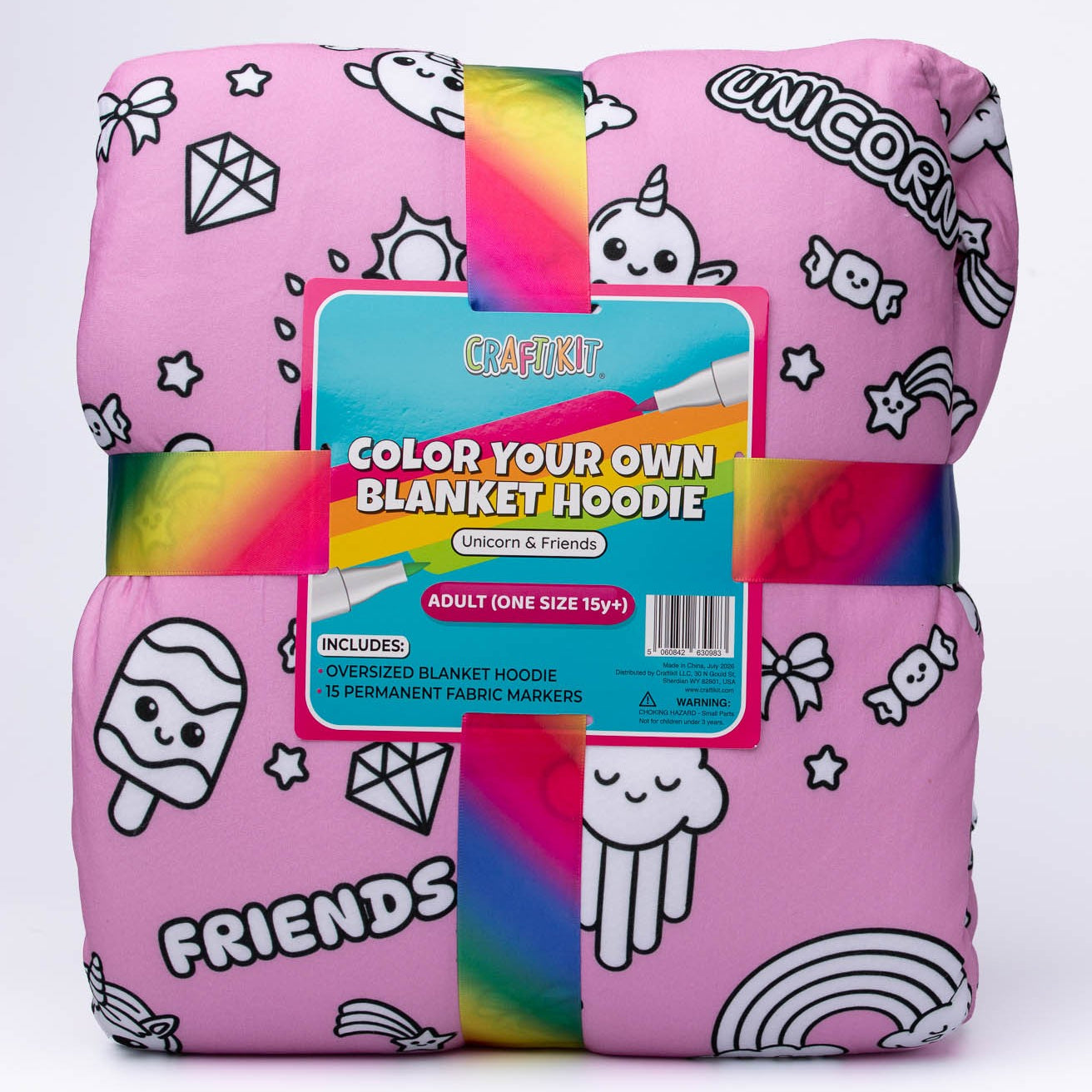 Craftikit Unicorn Coloring Hoodie Blanket