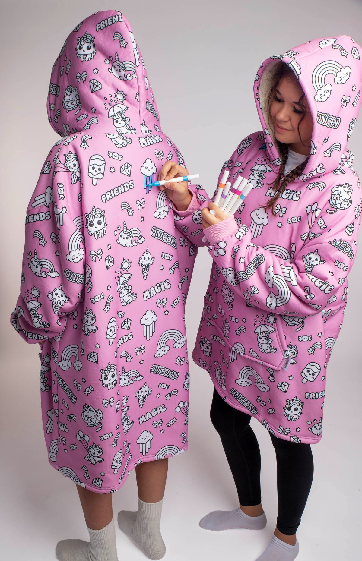 Craftikit Unicorn Coloring Hoodie Blanket