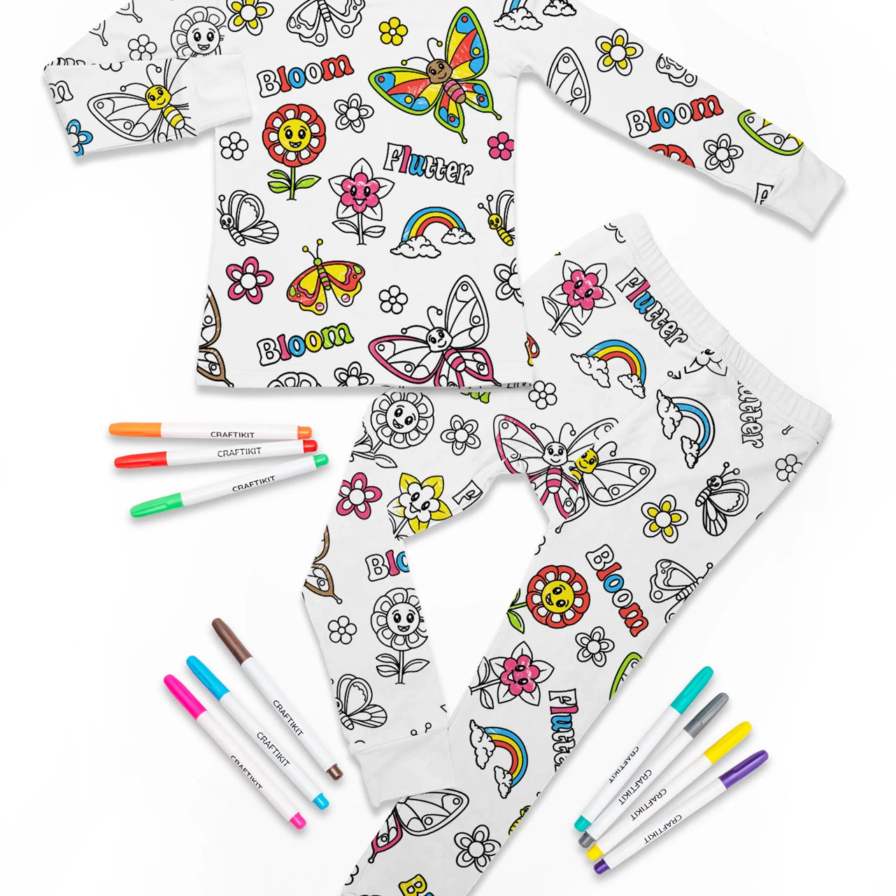 Butterfly Garden Coloring Pajamas