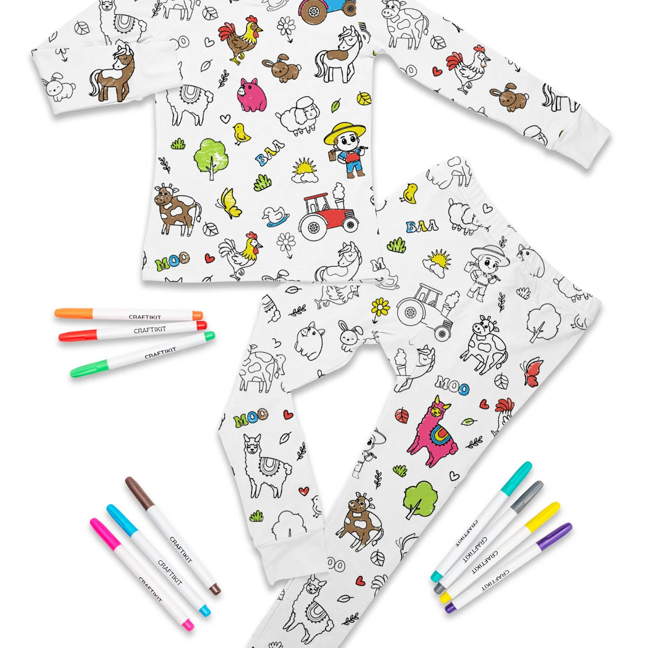 Farm Animal Coloring Pajamas