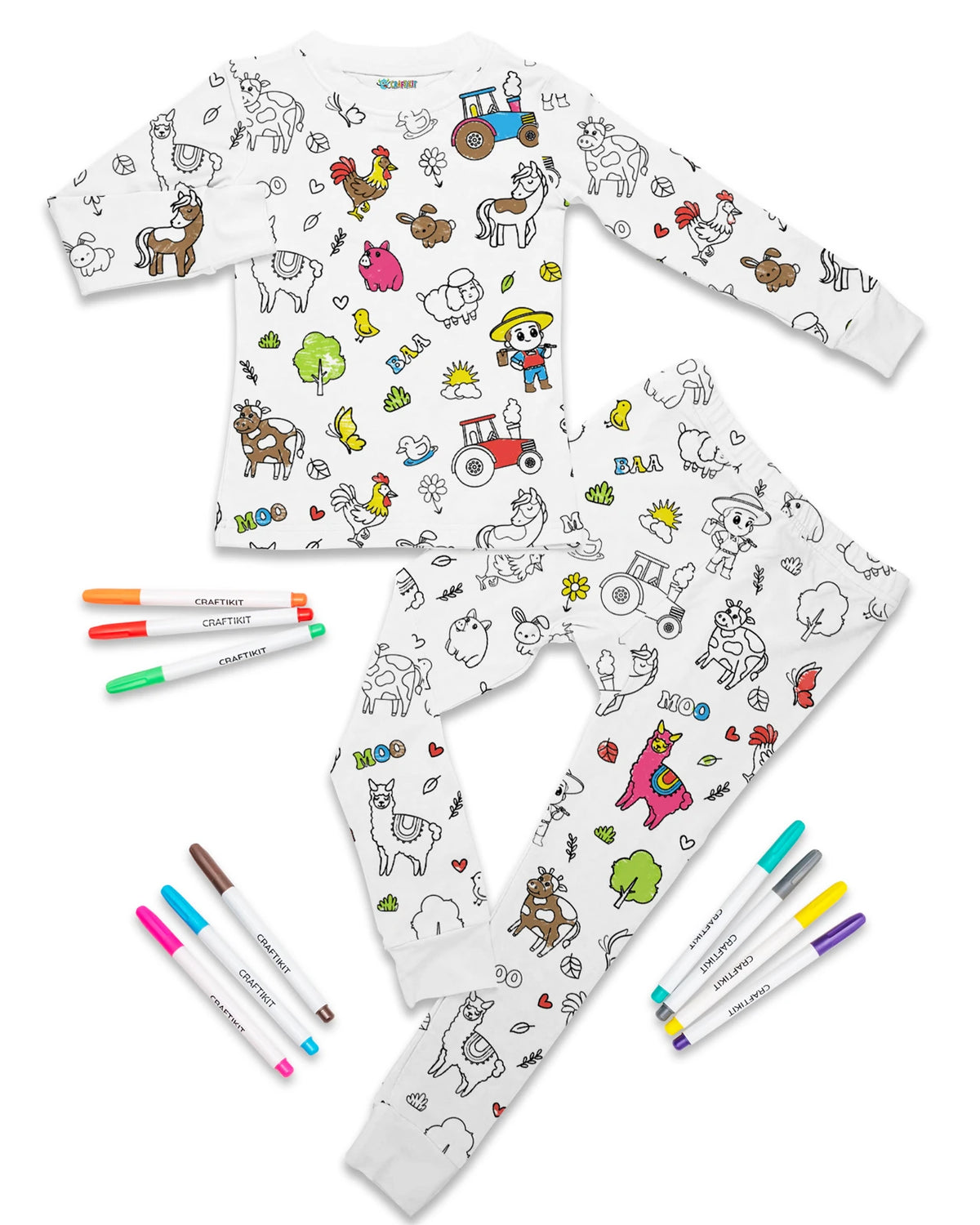 Farm Animal Coloring Pajamas