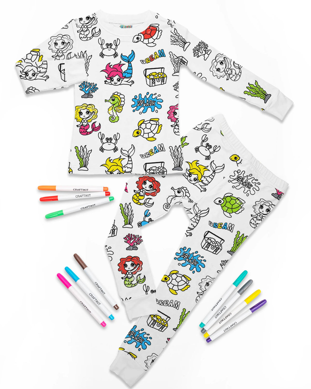 Mermaid Coloring Pajamas
